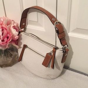 White leather Coach bag